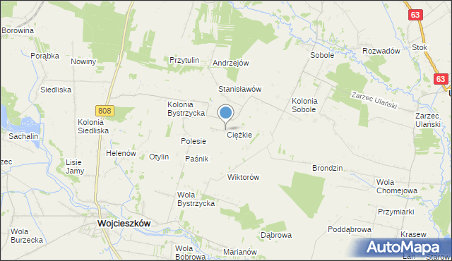 mapa Ciężkie, Ciężkie na mapie Targeo