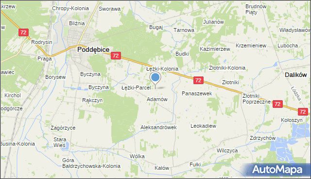 mapa Ciężków, Ciężków gmina Poddębice na mapie Targeo