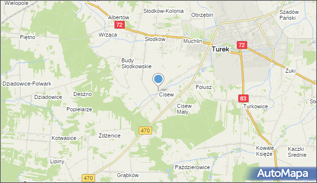 mapa Cisew, Cisew na mapie Targeo