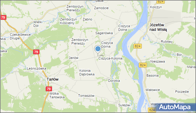 mapa Ciszyca-Kolonia, Ciszyca-Kolonia na mapie Targeo