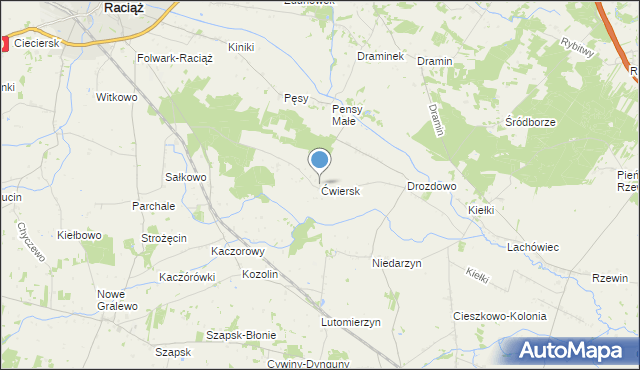 mapa Ćwiersk, Ćwiersk na mapie Targeo