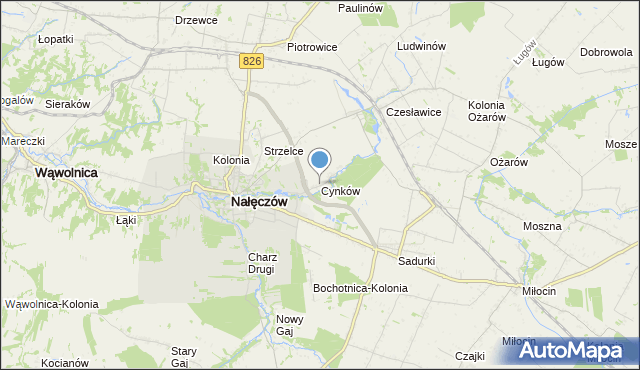 mapa Cynków, Cynków gmina Nałęczów na mapie Targeo