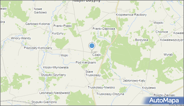 mapa Czajki, Czajki gmina Sokoły na mapie Targeo