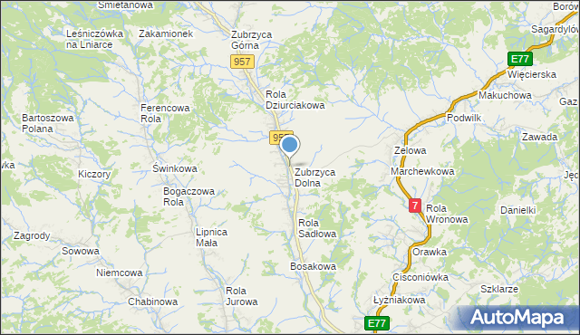 mapa Czajówka, Czajówka na mapie Targeo