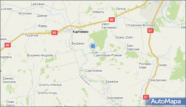 mapa Czarnostów-Polesie, Czarnostów-Polesie na mapie Targeo