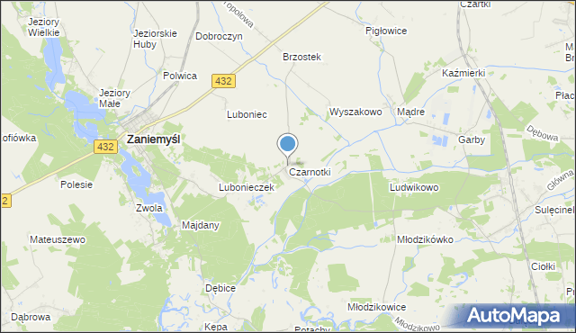 mapa Czarnotki, Czarnotki na mapie Targeo