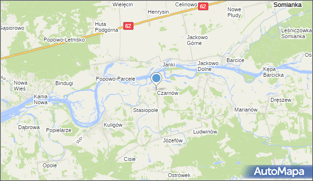 mapa Czarnów, Czarnów gmina Dąbrówka na mapie Targeo