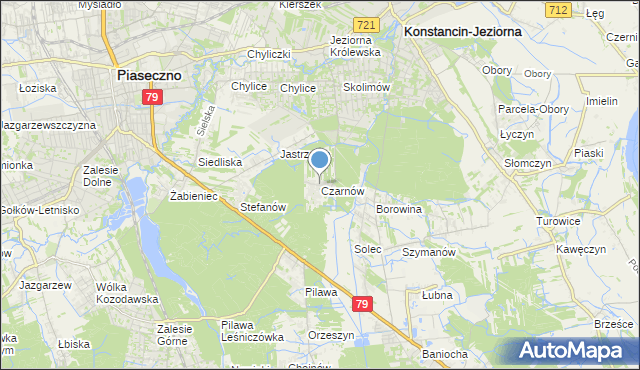 mapa Czarnów, Czarnów gmina Konstancin-Jeziorna na mapie Targeo