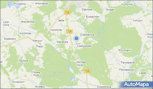 mapa Czartoszowy, Czartoszowy na mapie Targeo