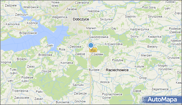 mapa Czasław, Czasław gmina Raciechowice na mapie Targeo