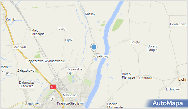 mapa Czatkowy, Czatkowy na mapie Targeo