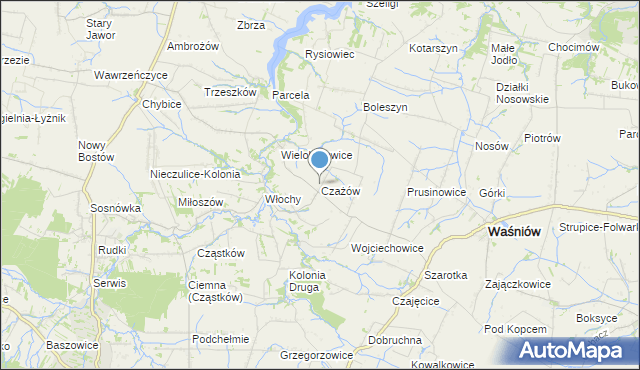 mapa Czażów, Czażów na mapie Targeo