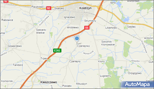 mapa Czerlejnko, Czerlejnko na mapie Targeo