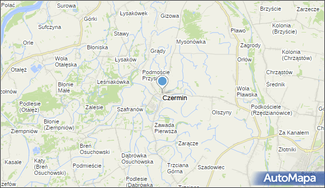 mapa Czermin, Czermin powiat mielecki na mapie Targeo