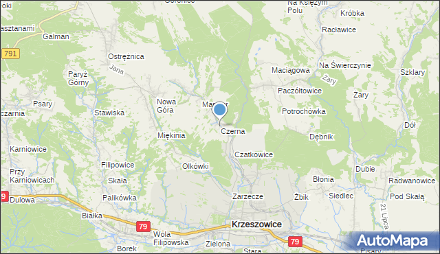 mapa Czerna, Czerna gmina Krzeszowice na mapie Targeo