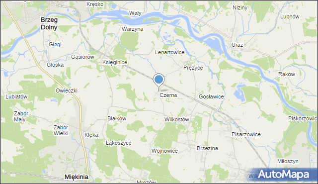 mapa Czerna, Czerna gmina Miękinia na mapie Targeo