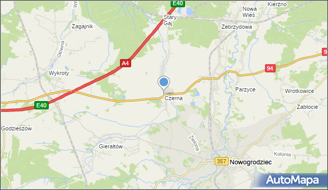 mapa Czerna, Czerna gmina Nowogrodziec na mapie Targeo