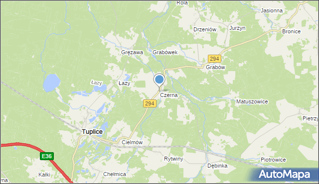 mapa Czerna, Czerna gmina Tuplice na mapie Targeo