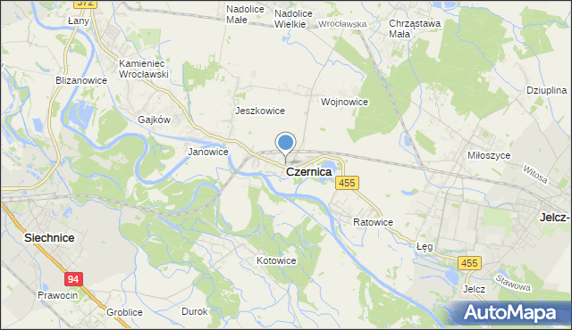 mapa Czernica, Czernica powiat wrocławski na mapie Targeo