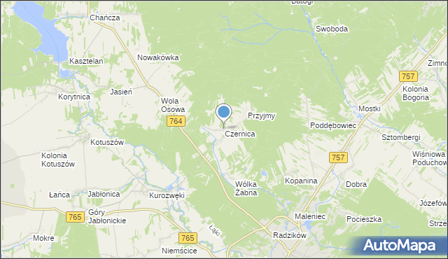 mapa Czernica, Czernica gmina Staszów na mapie Targeo