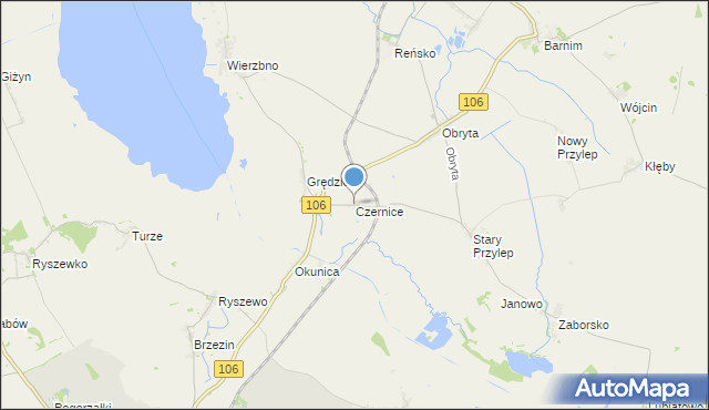 mapa Czernice, Czernice gmina Pyrzyce na mapie Targeo