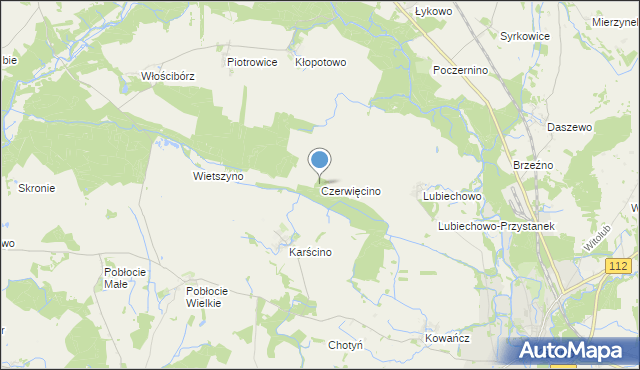 mapa Czerwięcino, Czerwięcino na mapie Targeo