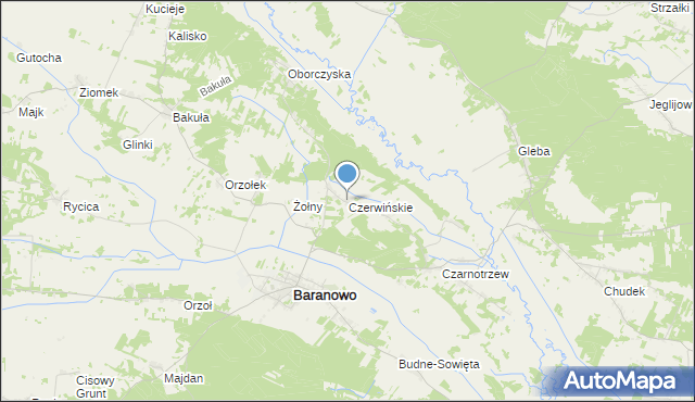 mapa Czerwińskie, Czerwińskie na mapie Targeo