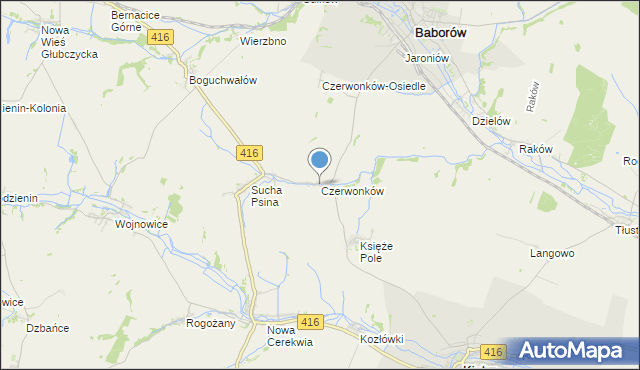 mapa Czerwonków, Czerwonków na mapie Targeo