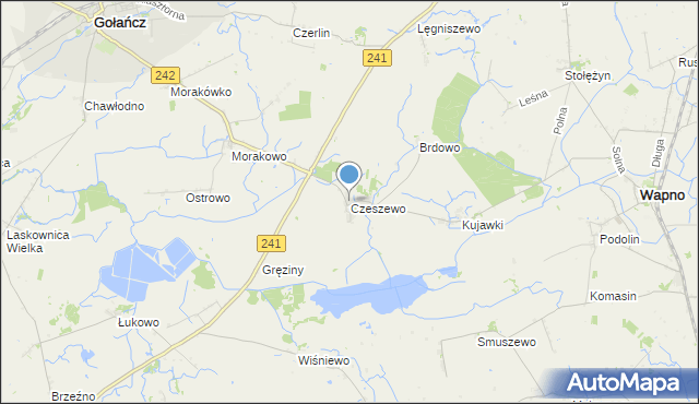 mapa Czeszewo, Czeszewo gmina Gołańcz na mapie Targeo