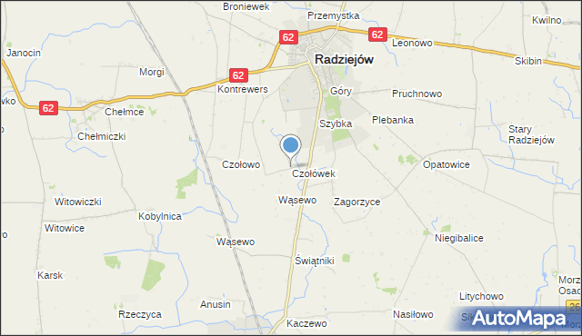 mapa Czołówek, Czołówek na mapie Targeo