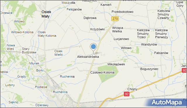 mapa Czołowo, Czołowo gmina Koło na mapie Targeo