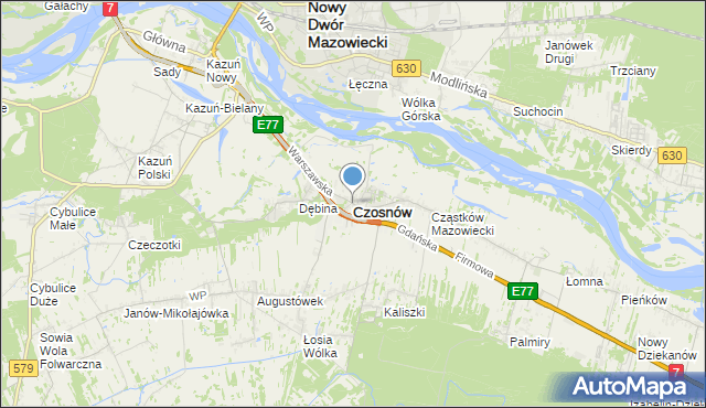 mapa Czosnów, Czosnów na mapie Targeo