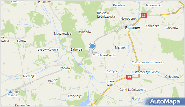 mapa Czuchów-Pieńki, Czuchów-Pieńki na mapie Targeo