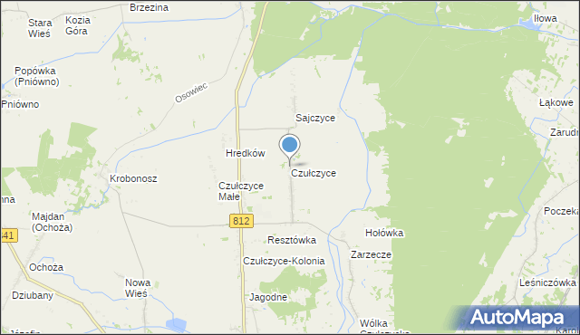 mapa Czułczyce, Czułczyce na mapie Targeo