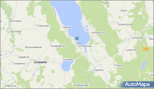 mapa Czymanowo, Czymanowo na mapie Targeo