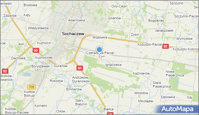 mapa Czyste, Czyste gmina Sochaczew na mapie Targeo