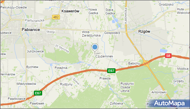 mapa Czyżeminek, Czyżeminek na mapie Targeo