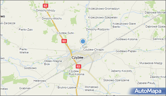 mapa Czyżew-Chrapki, Czyżew-Chrapki na mapie Targeo