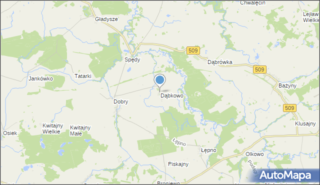 mapa Dąbkowo, Dąbkowo na mapie Targeo