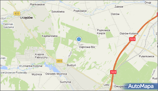 mapa Dąbrowa-Bór, Dąbrowa-Bór na mapie Targeo