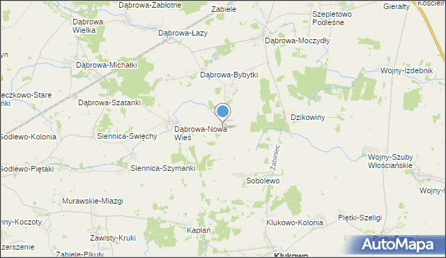 mapa Dąbrowa-Tworki, Dąbrowa-Tworki na mapie Targeo