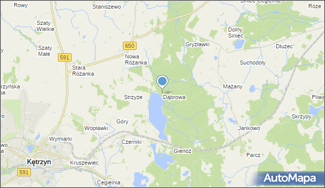 mapa Dąbrowa, Dąbrowa gmina Kętrzyn na mapie Targeo