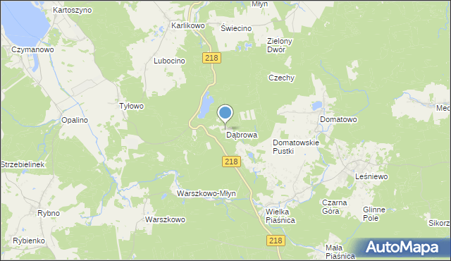 mapa Dąbrowa, Dąbrowa gmina Krokowa na mapie Targeo