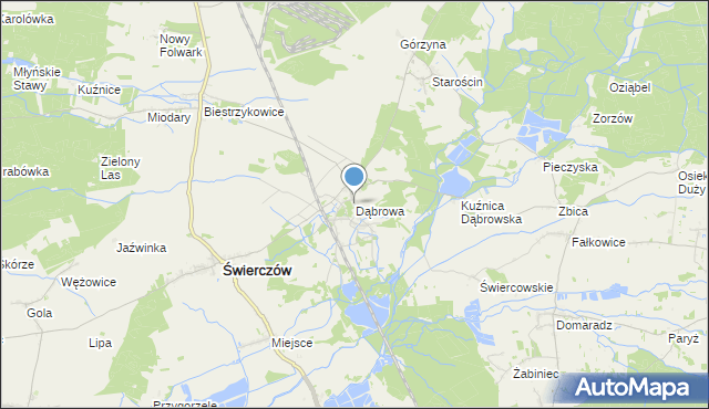 mapa Dąbrowa, Dąbrowa gmina Świerczów na mapie Targeo