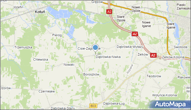 mapa Dąbrówka-Niwka, Dąbrówka-Niwka na mapie Targeo