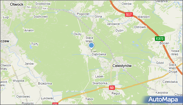 mapa Dąbrówka, Dąbrówka gmina Celestynów na mapie Targeo