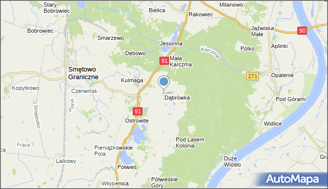 mapa Dąbrówka, Dąbrówka gmina Gniew na mapie Targeo