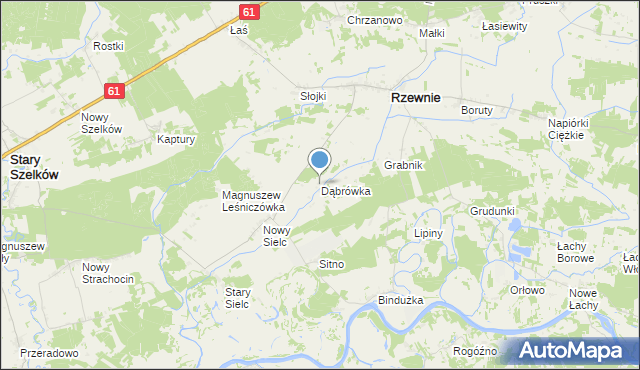 mapa Dąbrówka, Dąbrówka gmina Rzewnie na mapie Targeo