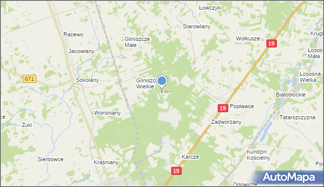 mapa Dąbrówka, Dąbrówka gmina Sokółka na mapie Targeo