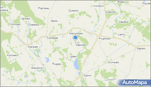 mapa Dąbrowo, Dąbrowo na mapie Targeo